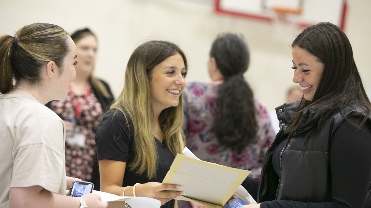 Students opening exam results