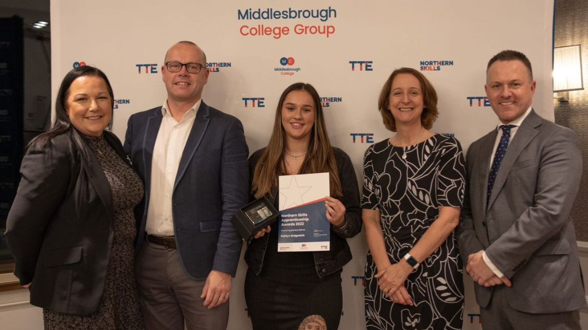 Apprentice award winner and staff