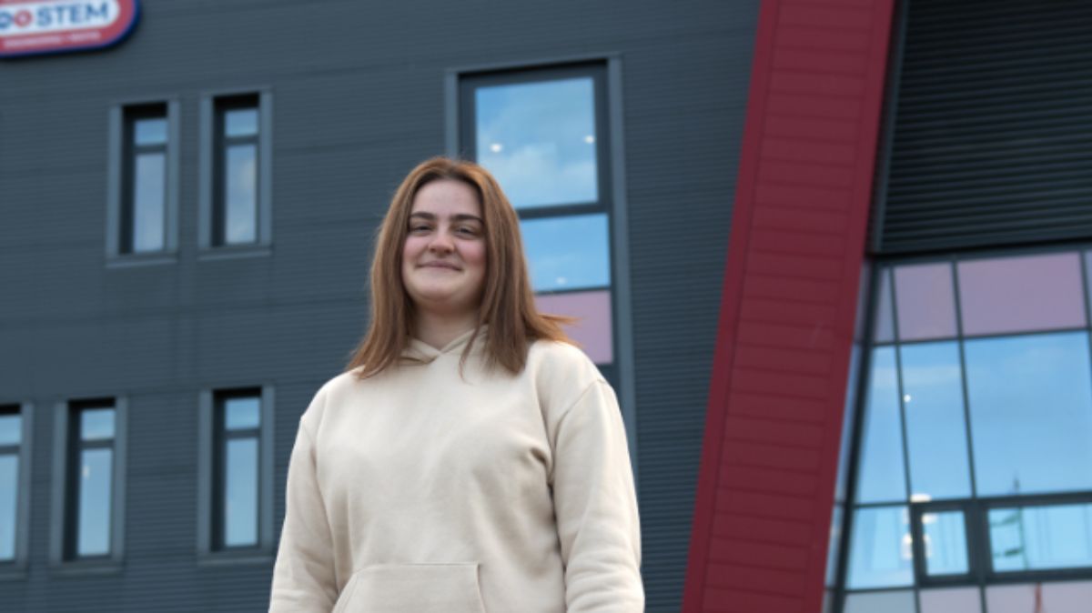 Student outside STEM Centre