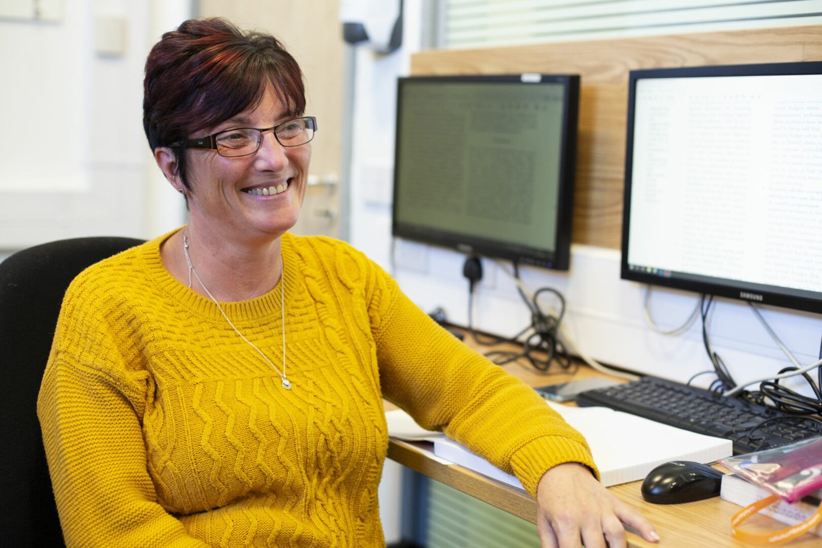 Adult learner in classroom