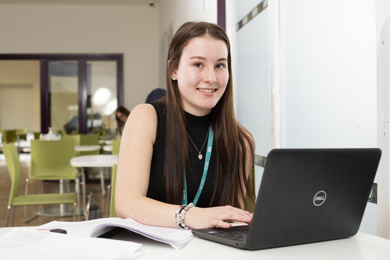 Student working on laptop