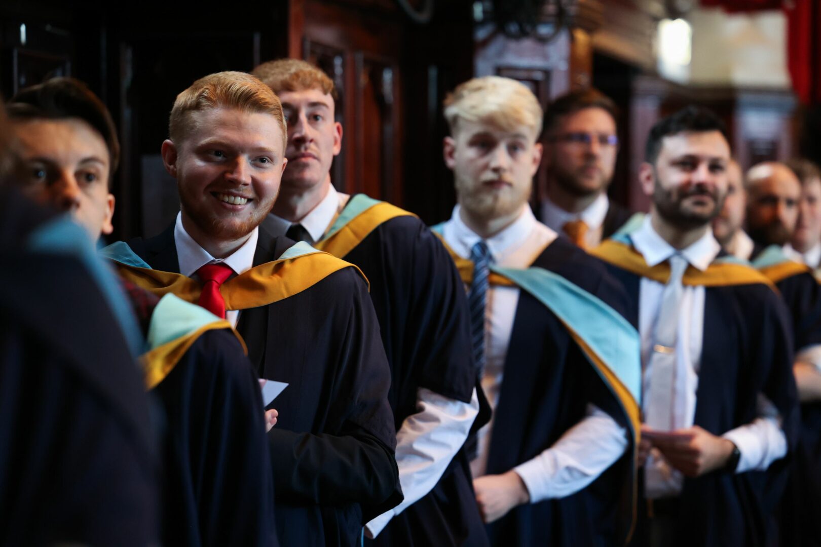 Graduates lining up