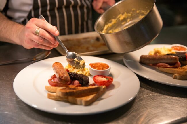 Plating up breakfast