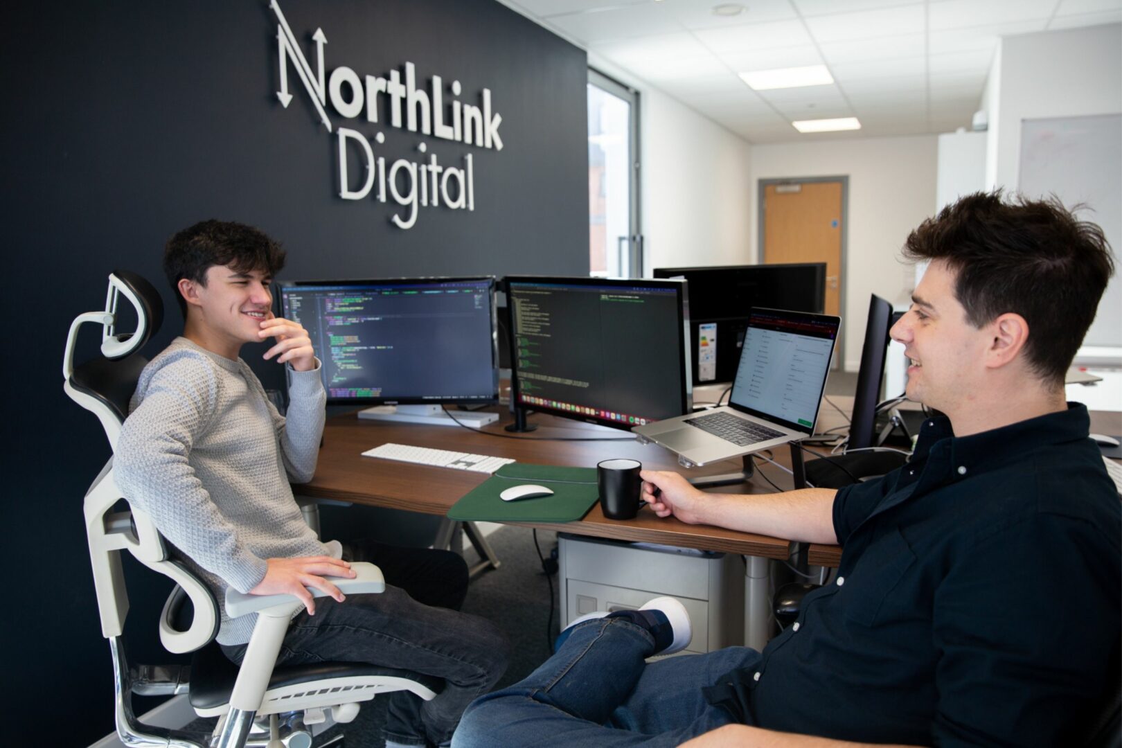 T Level student with employer at Northlink Digital