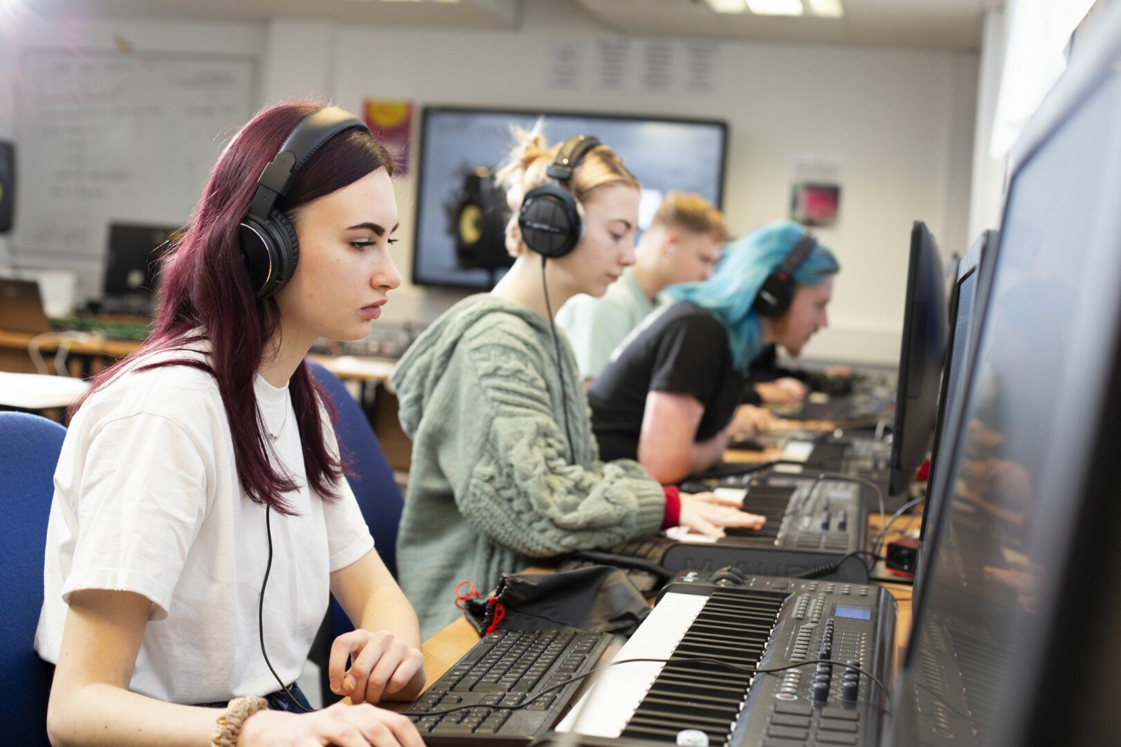 Music students in music classroom