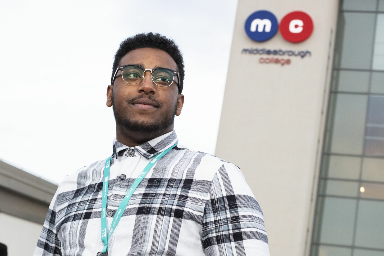 Student outside Middlesbrough College