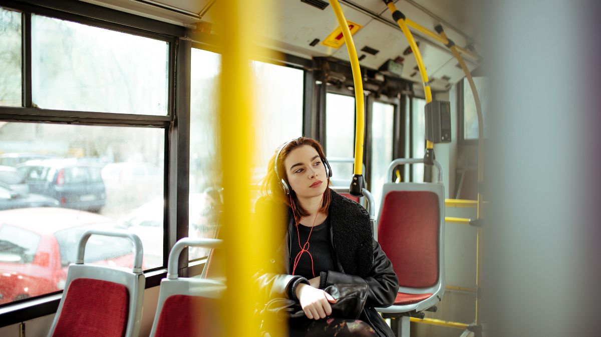 Student on a bus