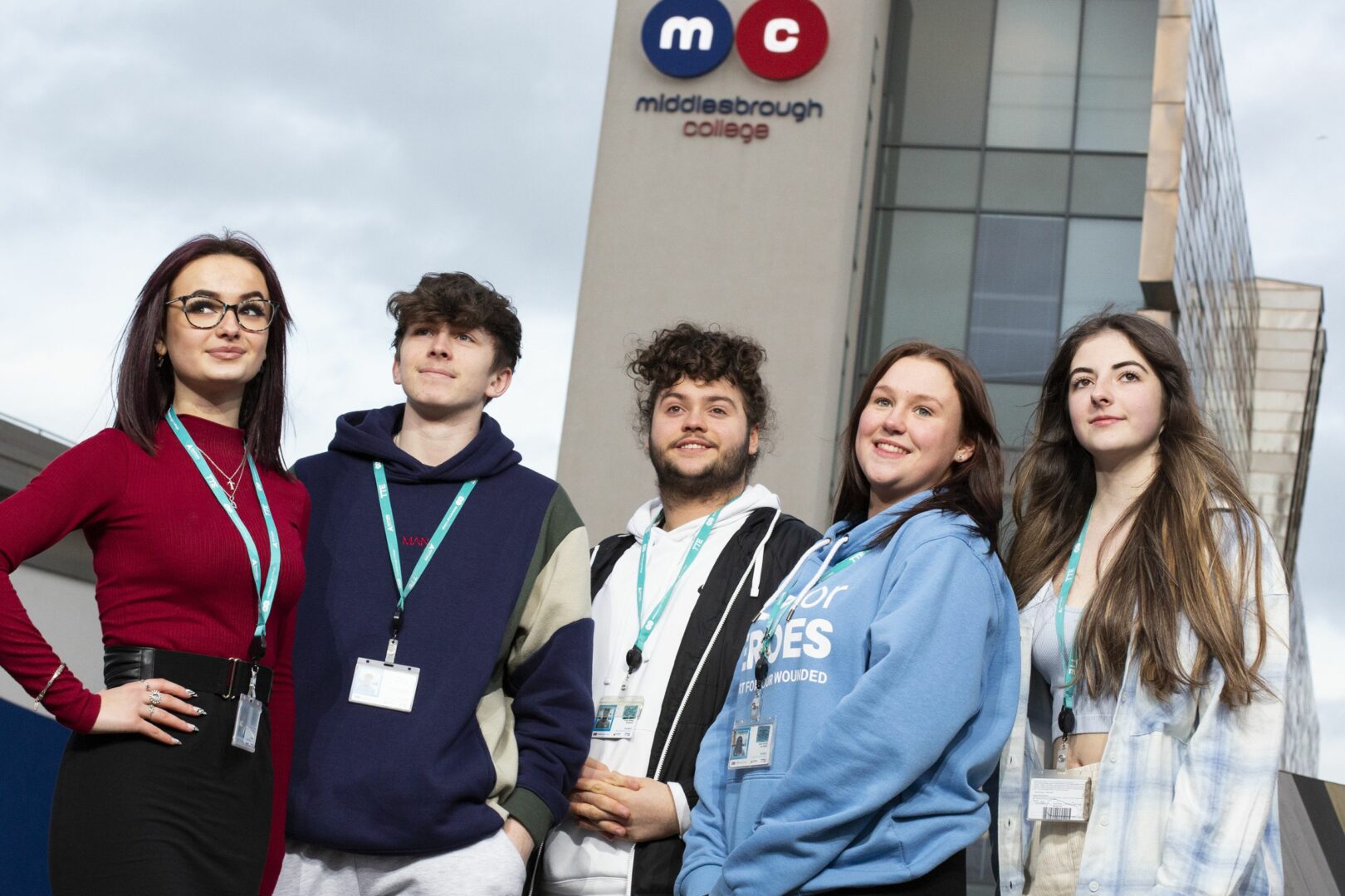 Students outside Middlesbrough College