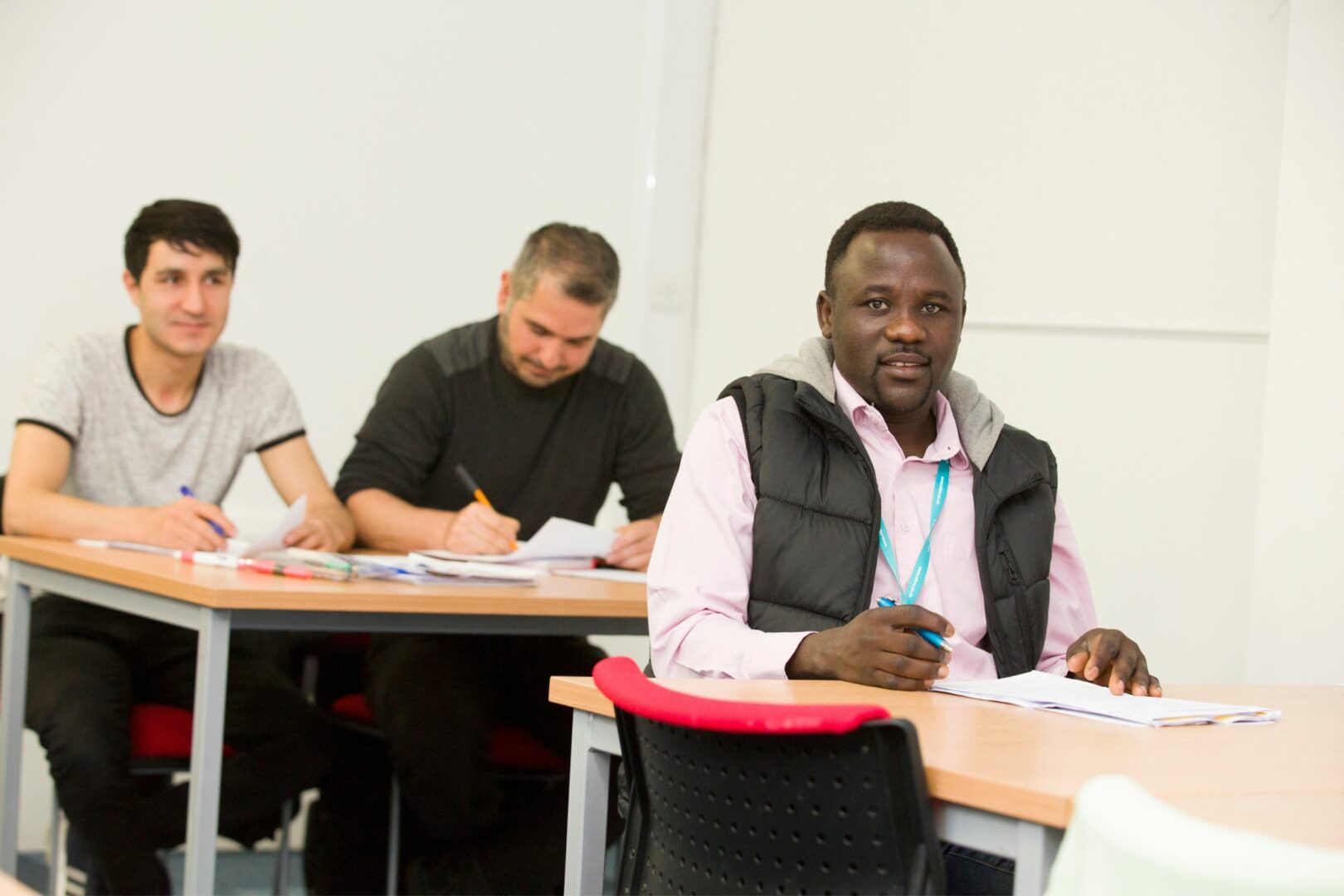 Three ESOL students in classroom