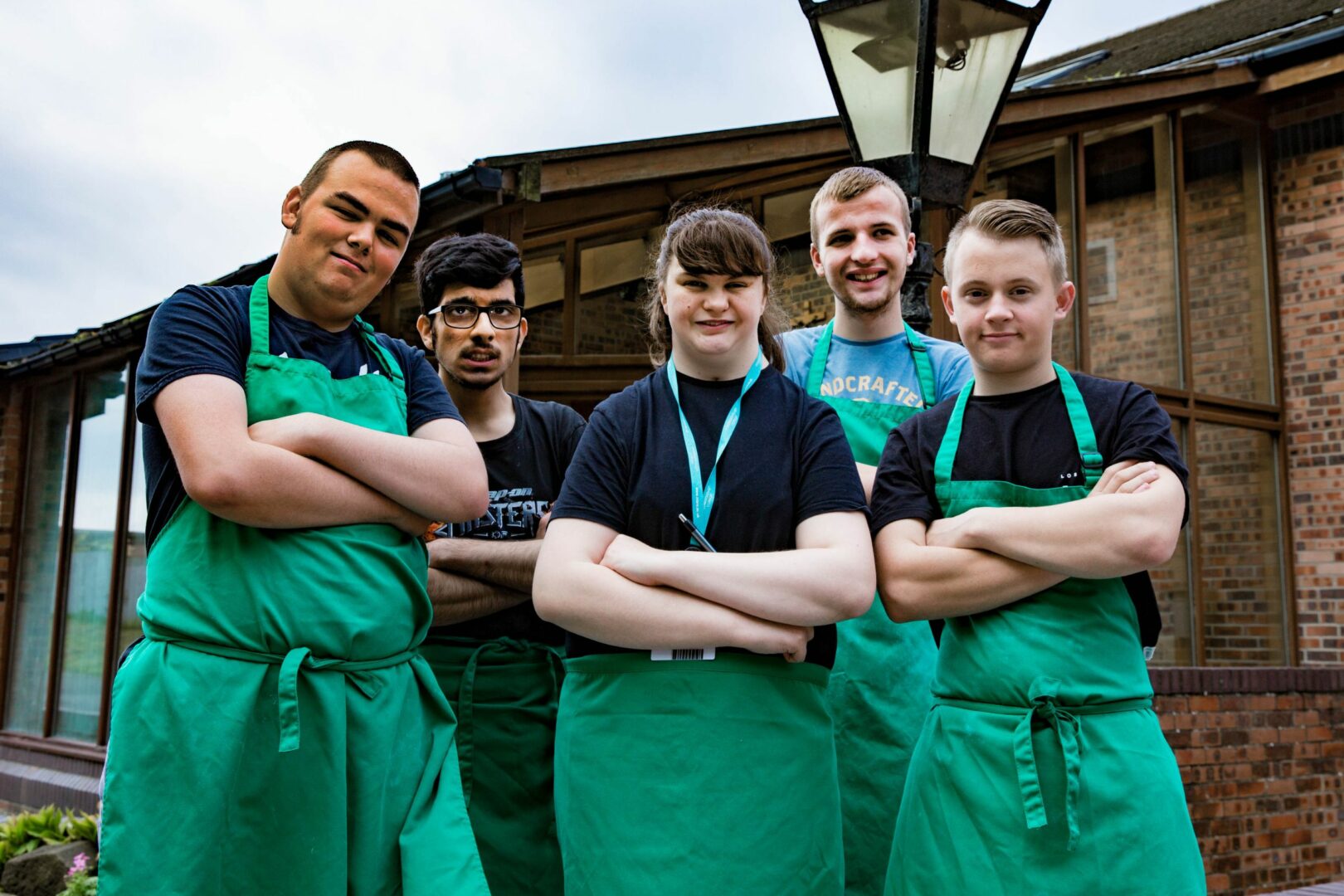 ALS students outside community cafe