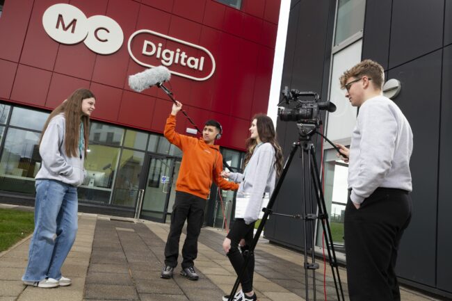 Digital students outside MC Digital