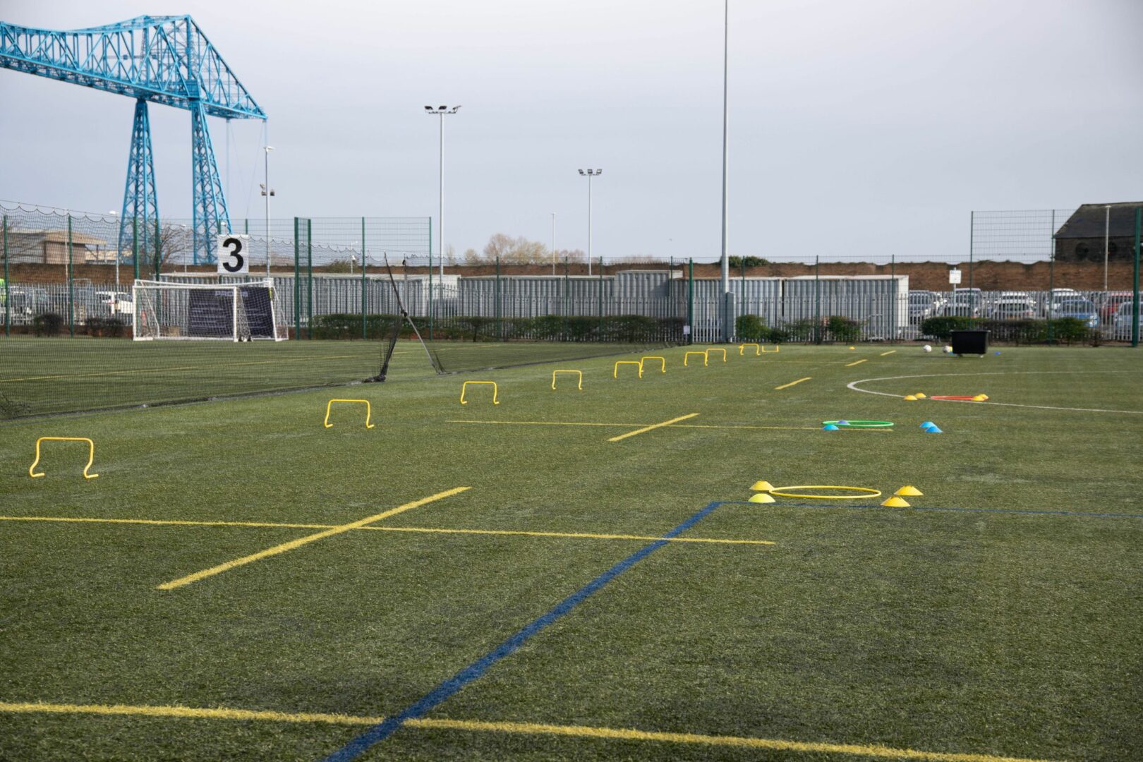 Sports equipment on astroturf