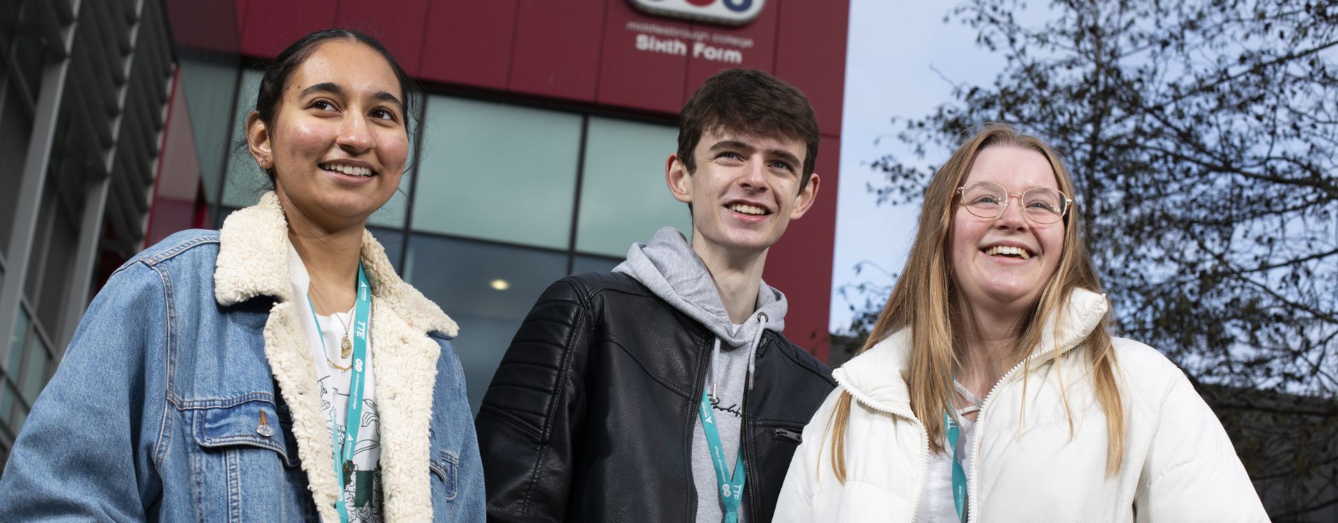 Students outside MC6 building