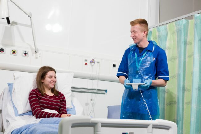 Healthcare students in ward