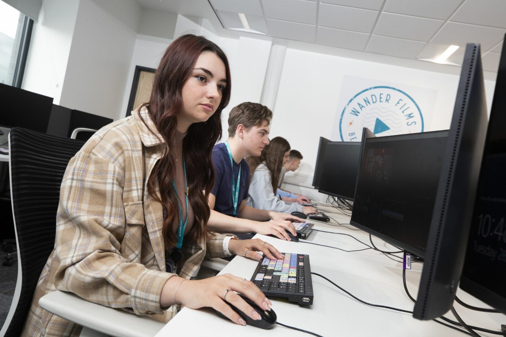 Media student working on computer