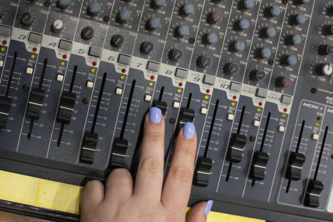 Hands on a media mixer