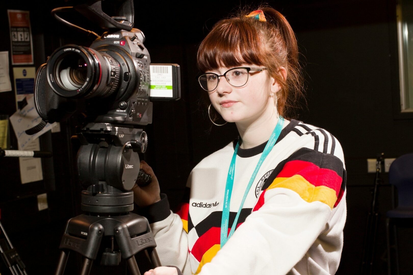 Media student with a camera