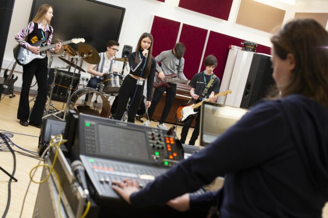 Music students performing