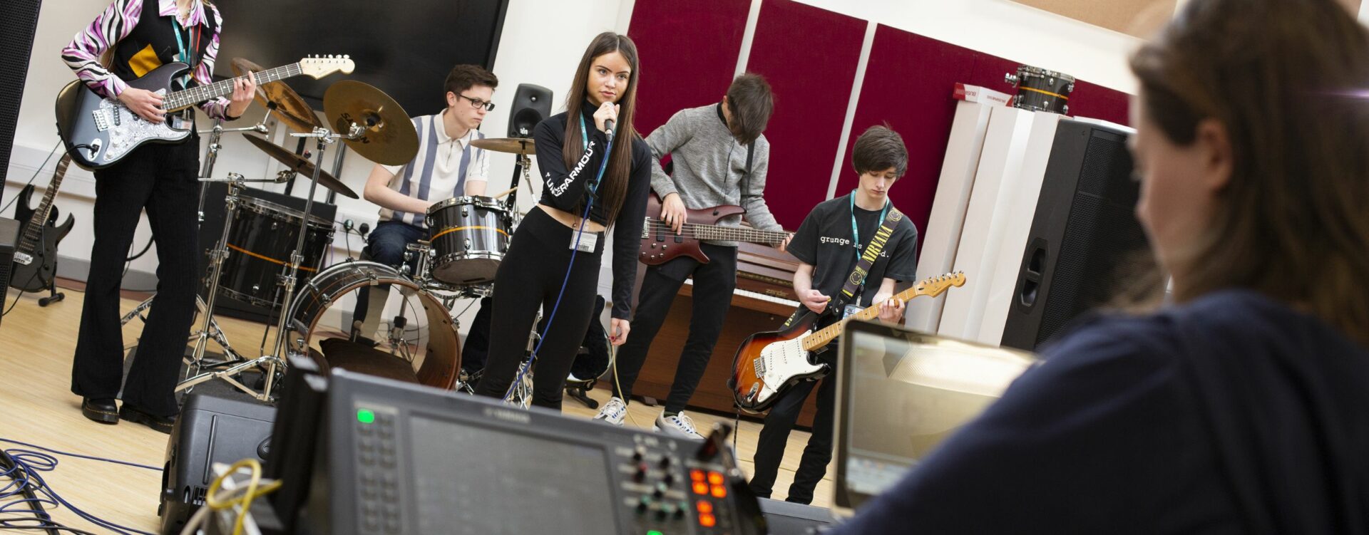 Music student performing