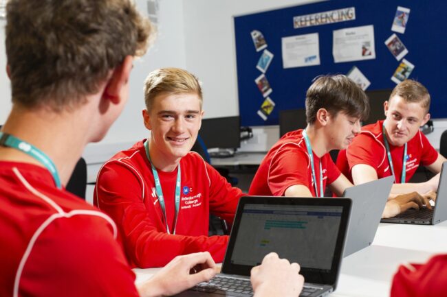 Sports students in classroom