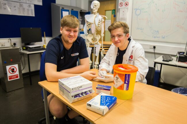 Sports students in classroom