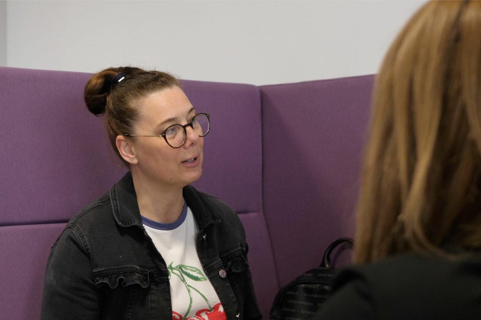 Student talking to friends