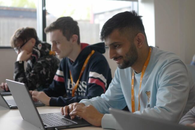 Students on laptops