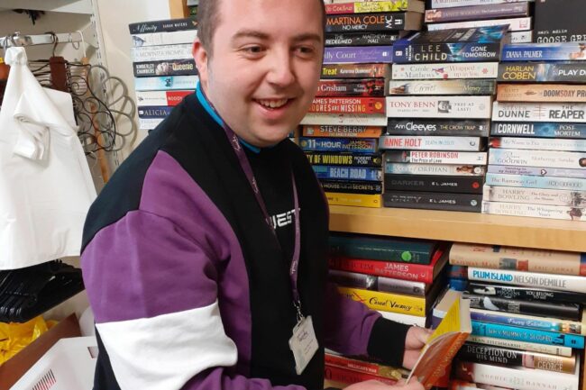 Student in a bookshop