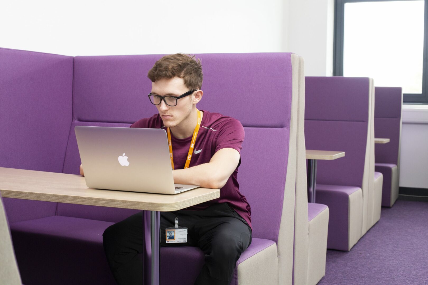 Student working on laptop