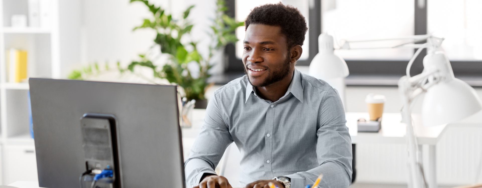 Man working on laptop