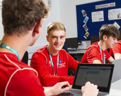 Sports students in classroom