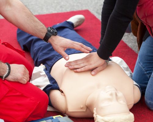 People practising CPR