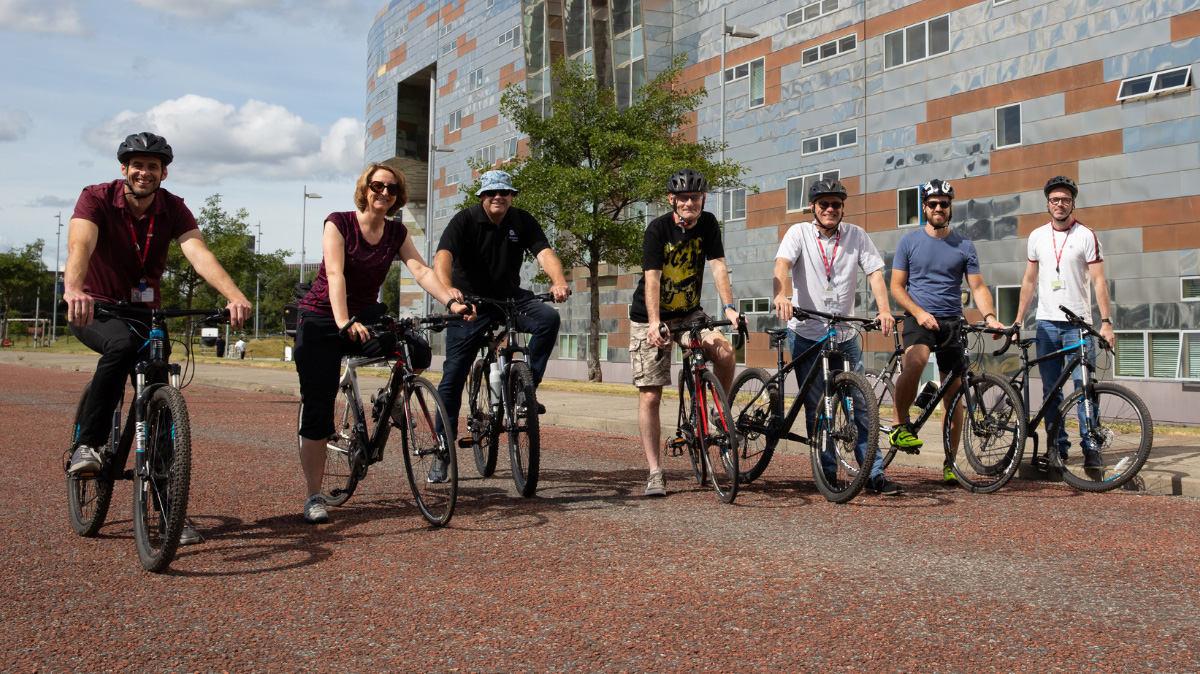 Staff on bikes