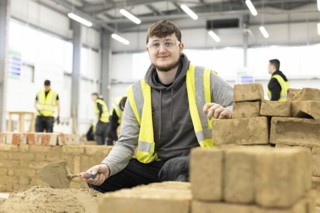 Bricklaying student