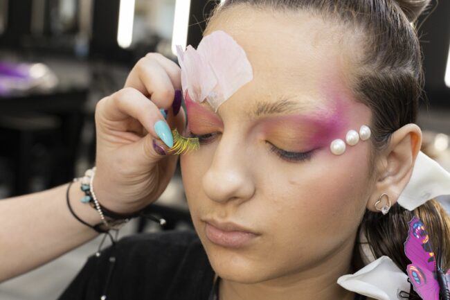 Close up of media makeup