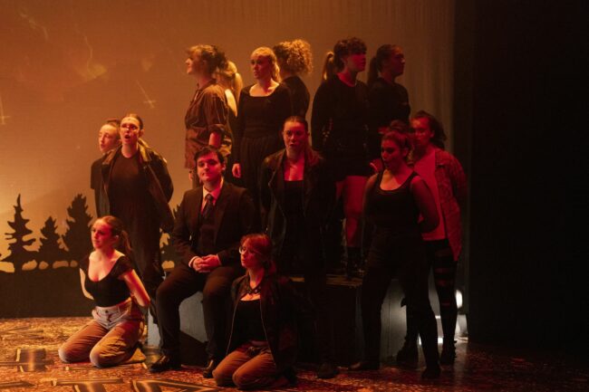 Performing arts students on stage