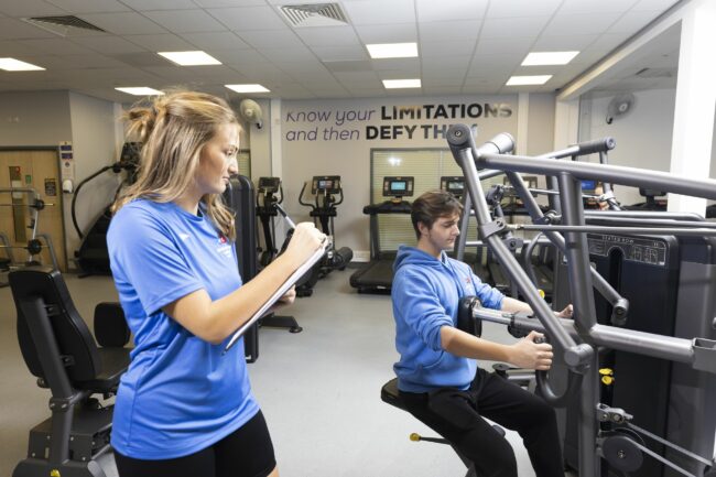 Sports students in gym