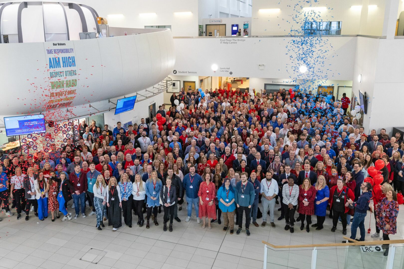 Staff at Middlesbrough College celebrating