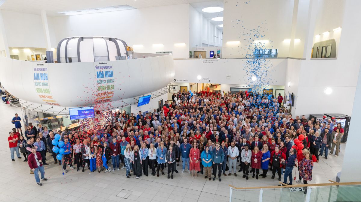 Staff at Middlesbrough College celebrate OFSTED result