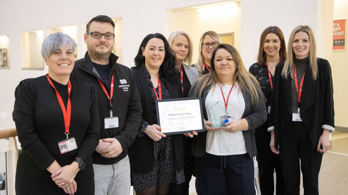 Winning ways – the Careers Team and staff from MC Digital at Middlesbrough College Group, which won The Careers & Enterprise Company Award for Excellence in Careers and Enterprise at this year’s Association of College’s Beacon Awards.