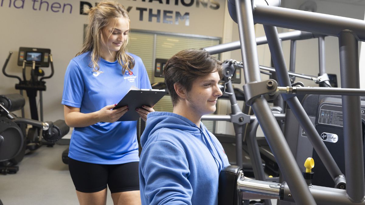 Sport students in gym