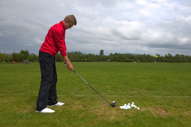 Golfer at Stokesly Golf Range