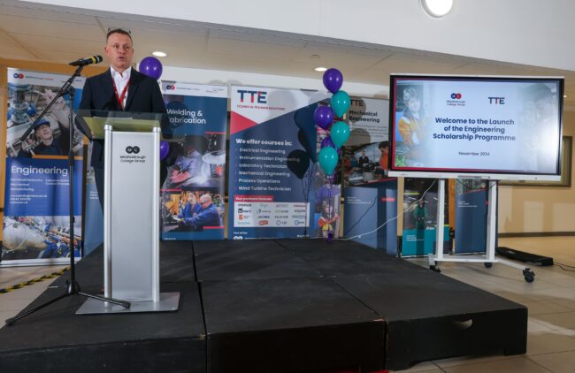 Matt Telling presents the Engineering Scholarship Event