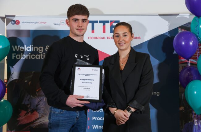 Scholar Archie Neary with employer Intelect UK Ltd