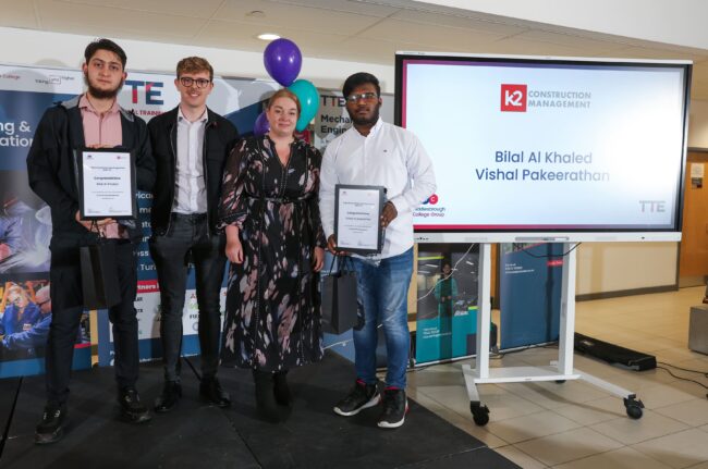 Employer K2 Construction Management with Scholars Bilal Al Khaled and Vishal Pakeerathon