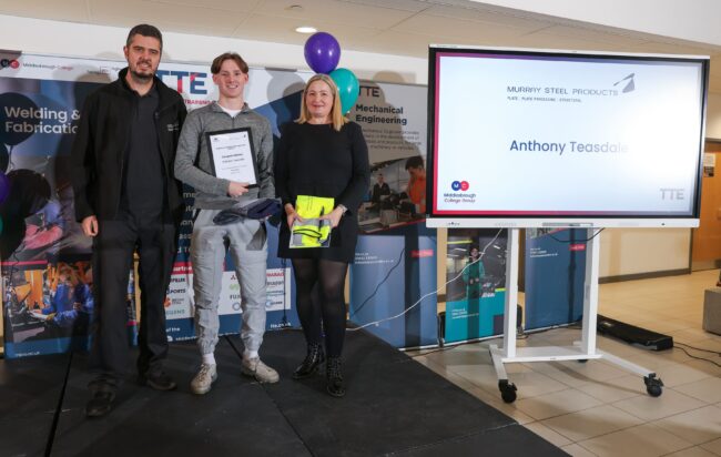 Employer Murray Steels with Scholar Anthony Teasdale