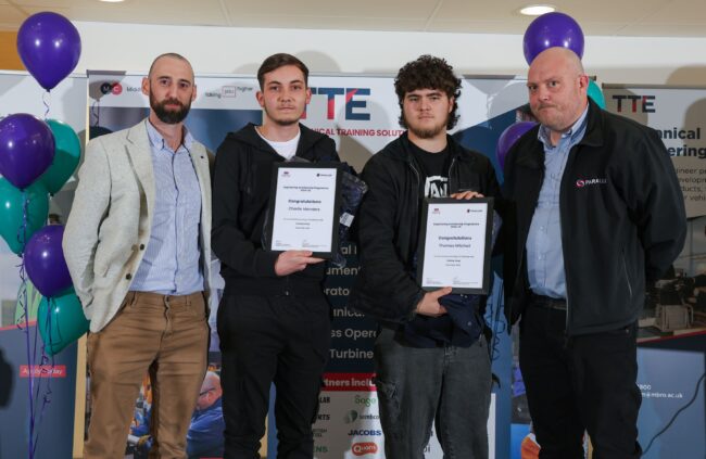 Employer Paralloy with Scholars Charlie Manders and Thomas Mitchell