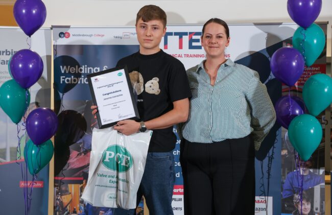 Scholar Jerome Donachie with employer PCE UK