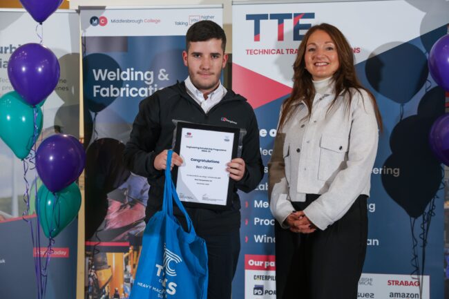 Scholar Ben Oliver with employer Tees Components Ltd