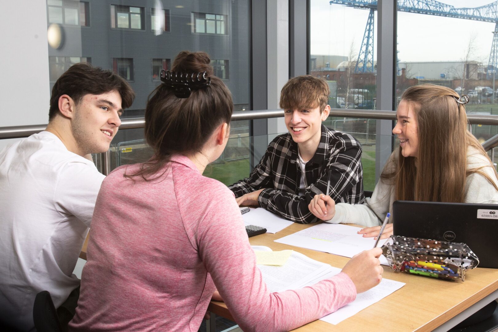 A Level students working at table